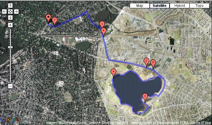 Seven Mile Run from Belmont Center around Fresh Pond